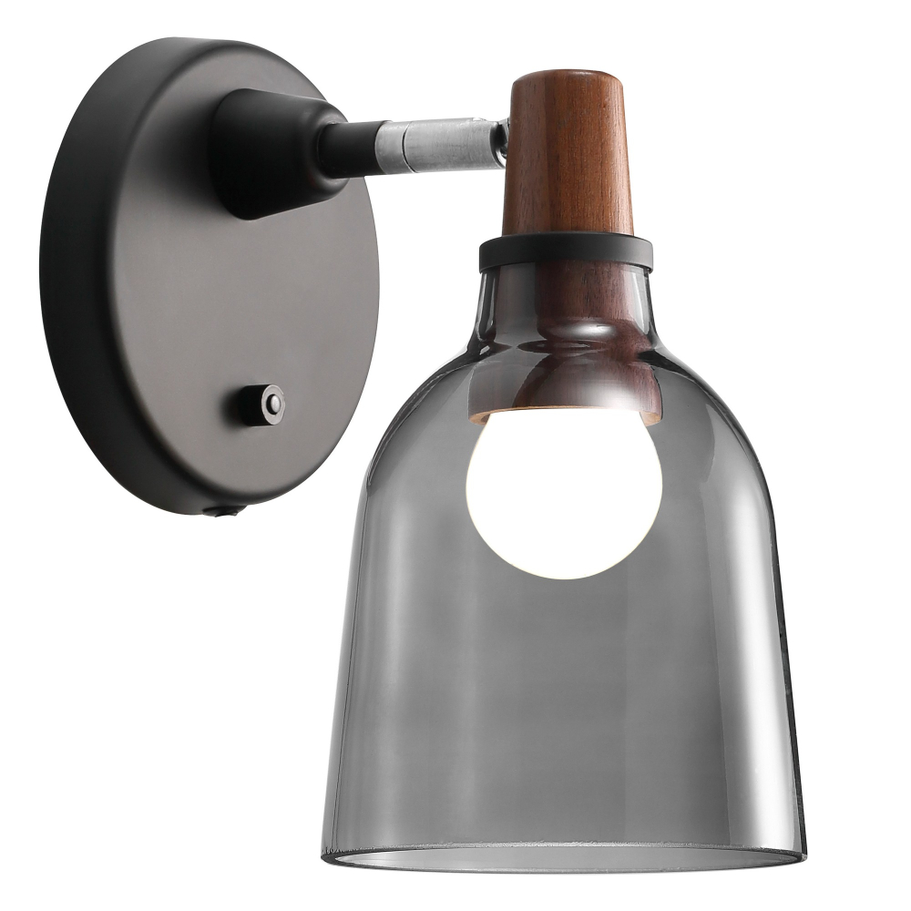 Wandleuchte Karma 14 Nordlux schwarz Rauch E14 Glas max. 23W 78321047