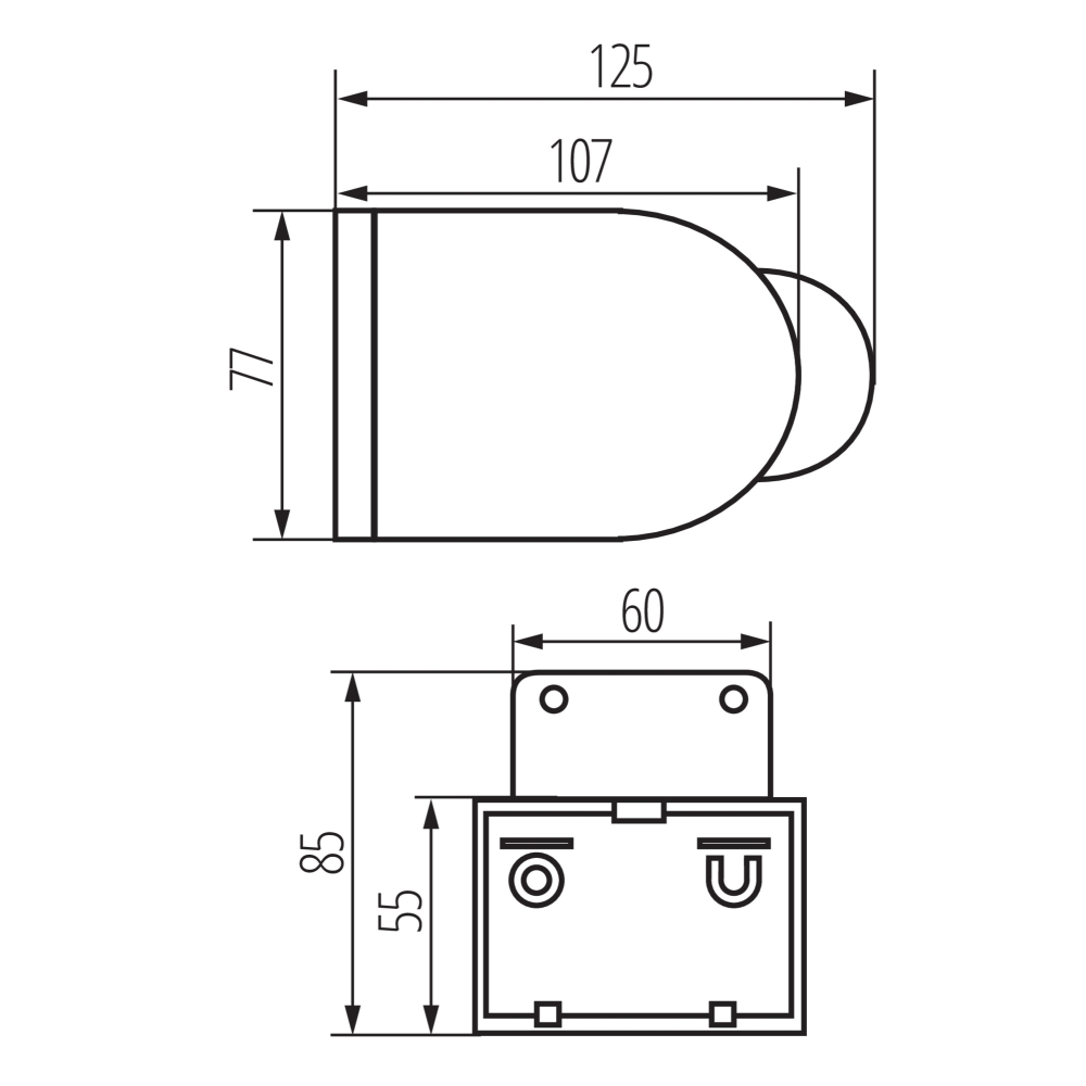 Bewegungsmelder PIR SLICK JQ IP44 schwarz 1200VA H160/V20 Sensor 08391