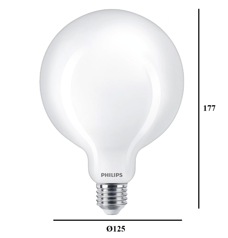 Philips Globe G125 LED Lampe E27 13W 2700K warmweiss 2000Lm Matt