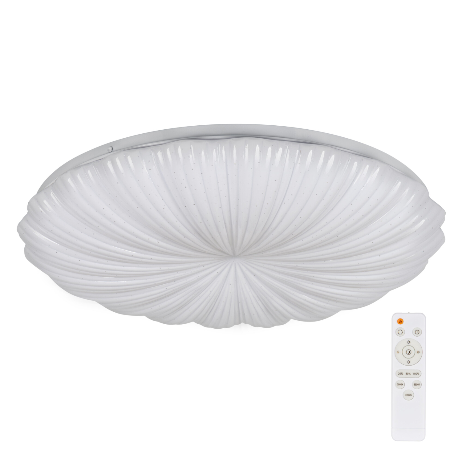 Kanlux LED Deckenleuchte BONSA CCT 3000K, 4000K, 6500K FB dimmbar Ø490 weiss Sternenhimmel 90222