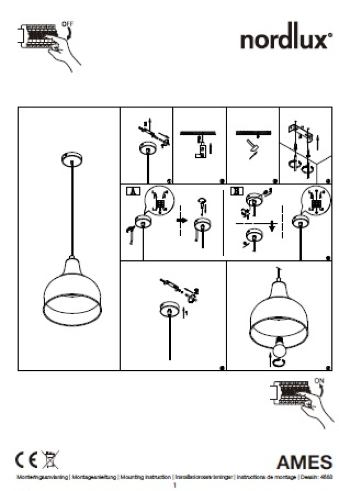 Pendelleuchte Ames Nordlux Pendel schwarz E27