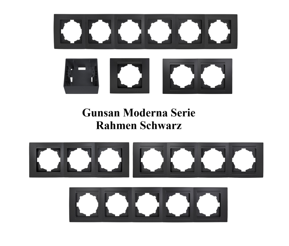 Gunsan Moderna 5-fach Rahmen schwarz Abdeckung für Schalter Dimmer