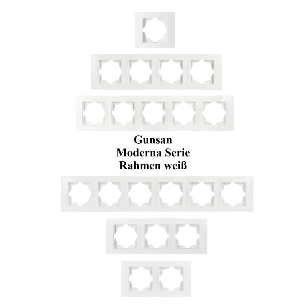 3-fach Rahmen Moderna Gunsan weiss Abdeckung Senkrecht für Schalter Steckdosen