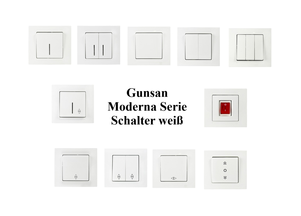Gunsan Jalousieschalter Moderna Rollladenschalter 1x Schaltwippe Unterputz Weiss
