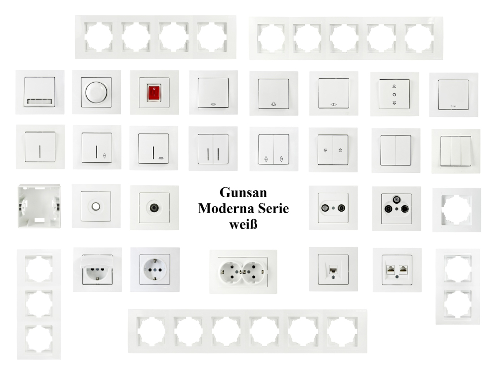 Durchgangsdose Gunsan Moderna Sat TV Weiss 01291100100317