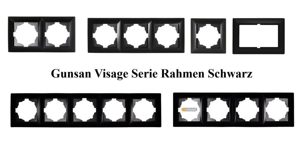 Visage 5-fach Rahmen für 5 Lichtschalter Dimmer Taster Schwarz Gunsan