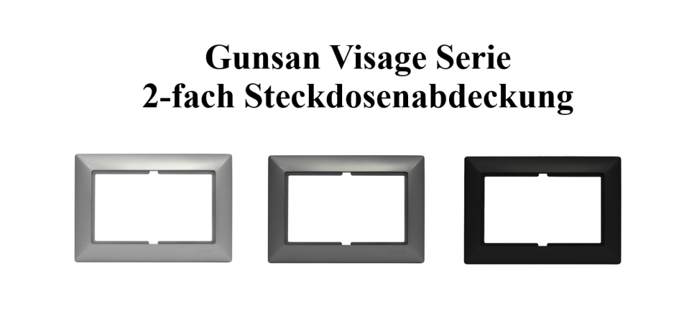 2-fach Steckdosenabdeckung Visage Gunsan silber Rahmen für 2-fach Steckdose