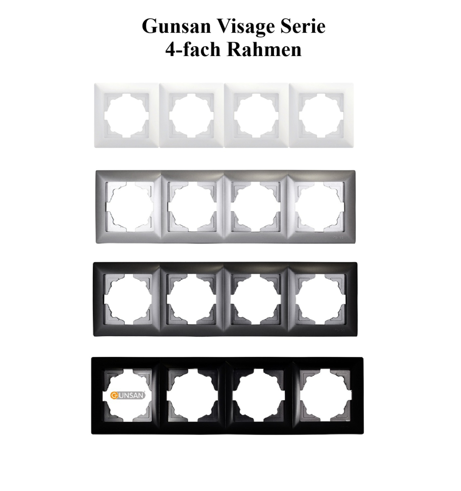 Gunsan Visage 4-fach Rahmen für 4 Serienschalter Steckdosen weiß