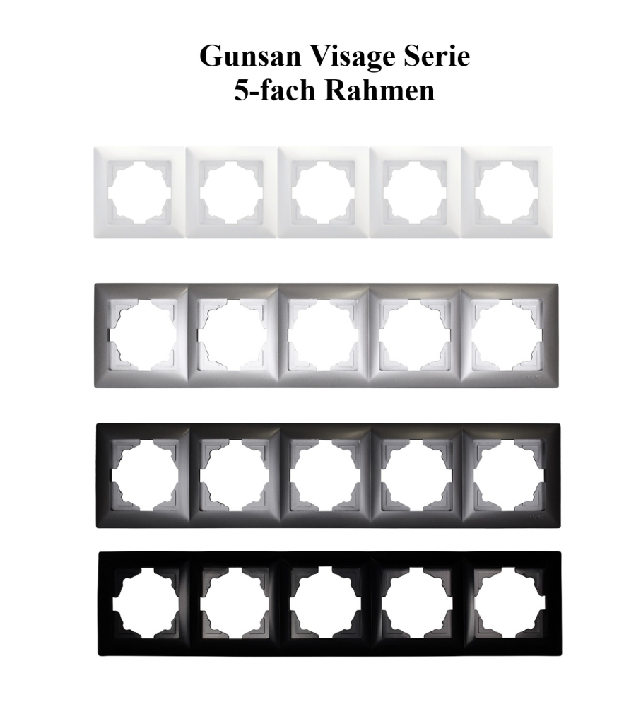 Visage 5-fach Rahmen für Taster Steckdosen Dimmer Dunkelsilber Gunsan