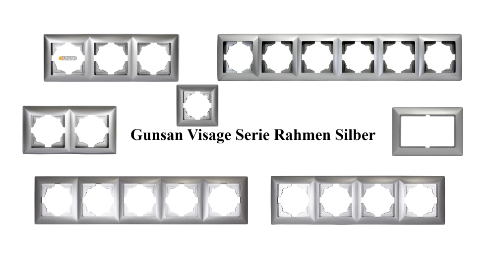 Gunsan Visage 5-fach Rahmen für 5 Taster Steckdosen Dimmer Silber
