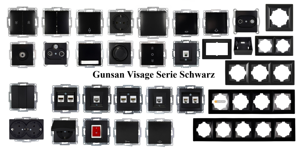 Gunsan Klingeltaste Visage Moderna schwarz Glockensymbol Klingel 250V