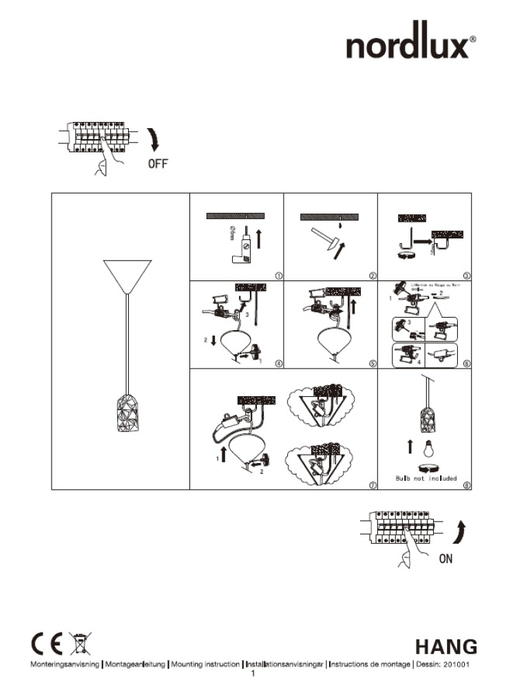 Pendelleuchte Nordlux Hang Pendel grau E27 Porzellan 2010013010