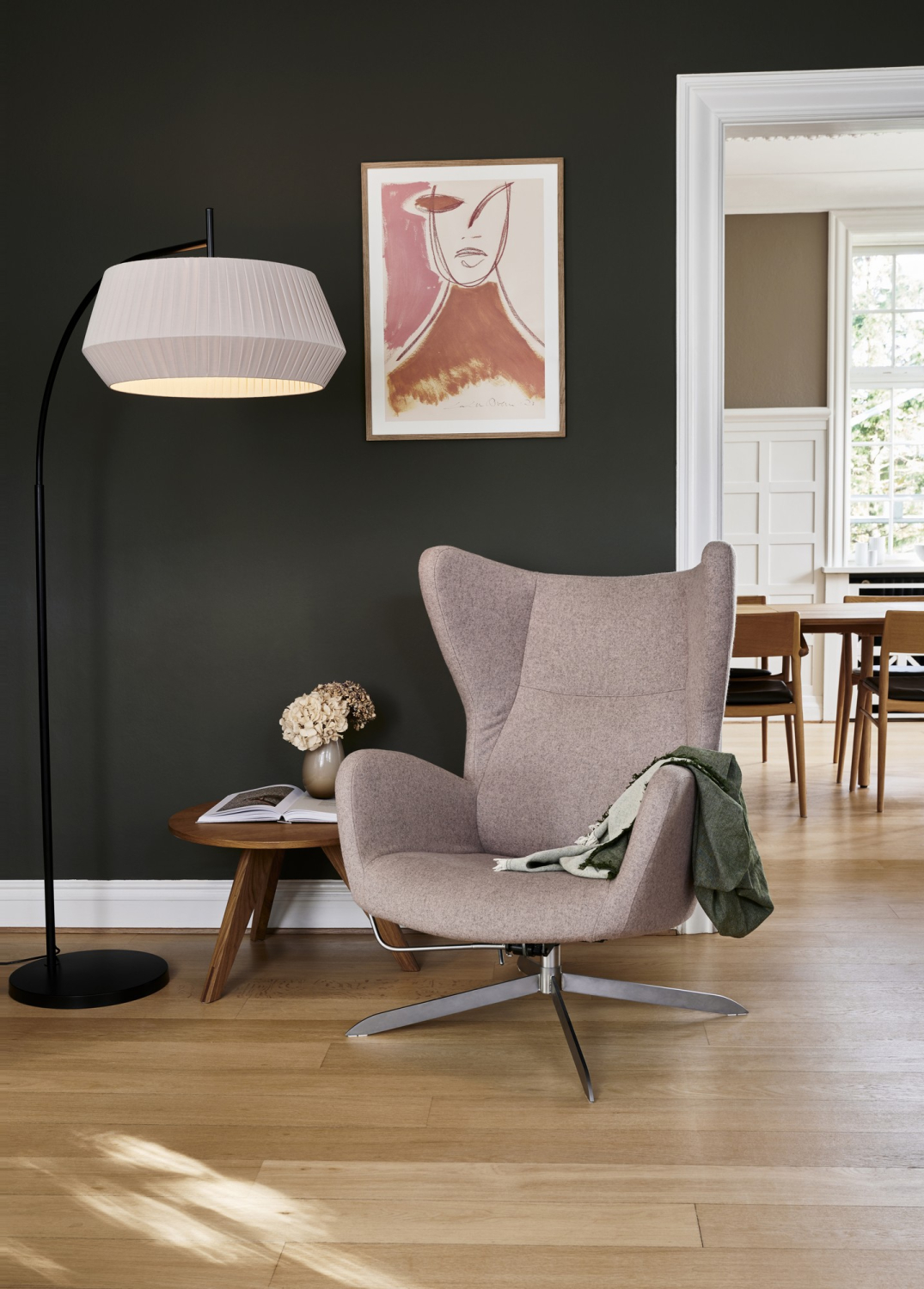Nordlux Bodenlampe Dicte Beige E27 Stehlampe, Schirm aus Textilien