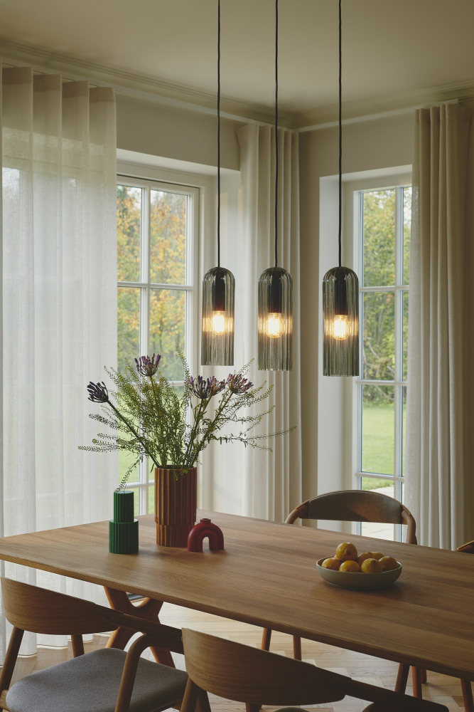 Nordlux Miella 3-Rail Pendelleuchte Rauchfarben Pendel E27 Pendant Smoked Glas 2412533047