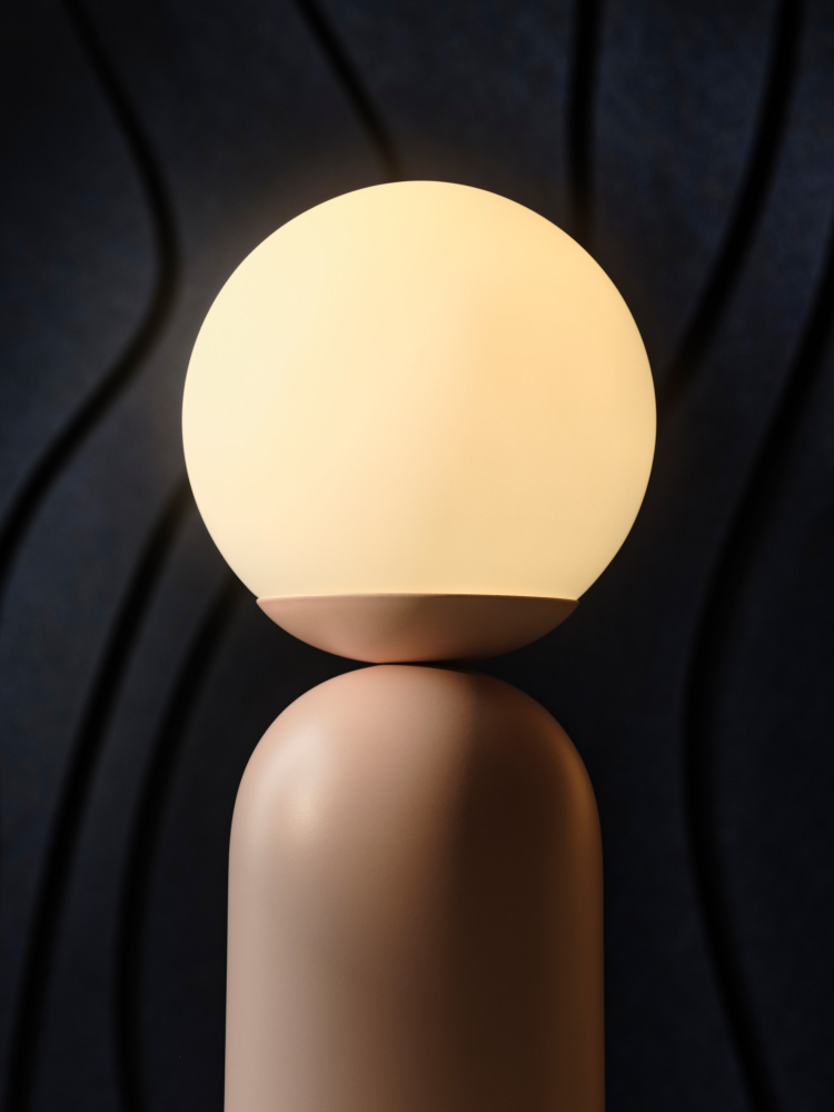 Tischleuchte Notti Nordlux Staubrosa E14 Glas skandinavische Tischlampe