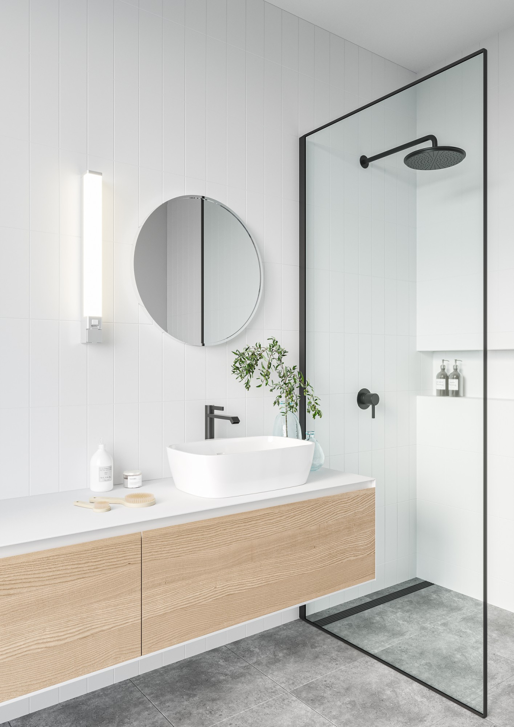 Nordlux LED Spiegelleuchte Sjaver IP44 Wandleuchte 3000/4000K RA90 mit Steckdose weiss 2510451001