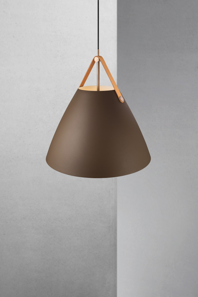 Skandinavische Pendelleuchte Nordlux Strap 48 Beige Pendant E27 Leder 84353009