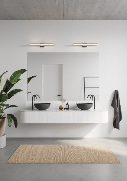 LED Spiegelleuchte Tinia 60 Nordlux schwarz IP44 Badleuchte 2210141003 - Dimmen mit Moodmaker