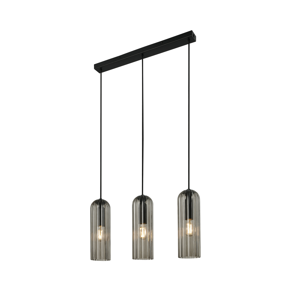 Nordlux Miella 3-Rail Pendelleuchte Rauchfarben Pendel E27 Pendant Smoked Glas 2412533047