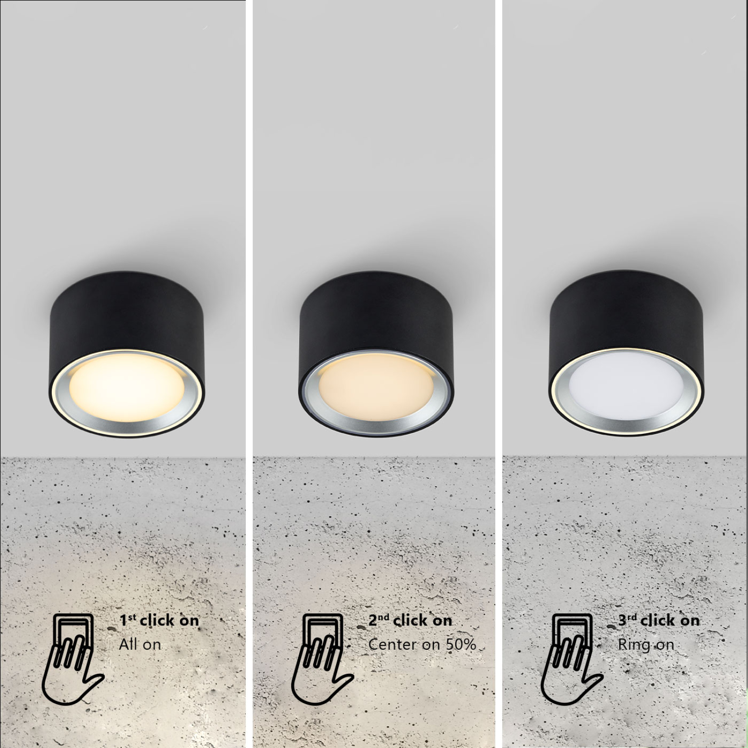 Nordlux LED Deckenleuchte Landon schwarz IP44 Badleuchte dimmbar 2700K 2110660103