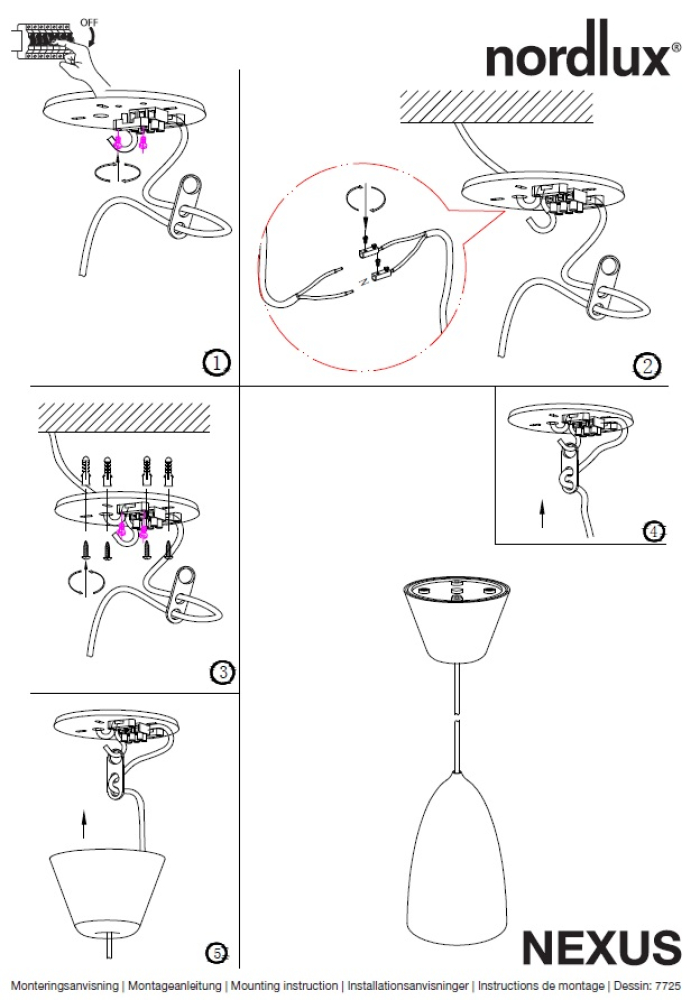 Pendelleuchte Nexus 10 Nordlux grau Hängeleuchte 77253010 ohne Leuchtmittel