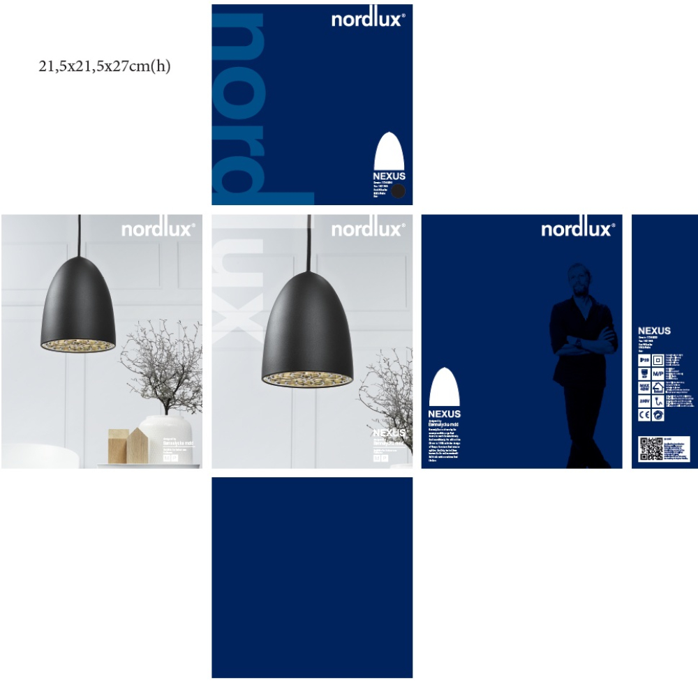 Pendelleuchte Nexus 20 Nordlux 77263003 Hängeleuchte schwarz E27