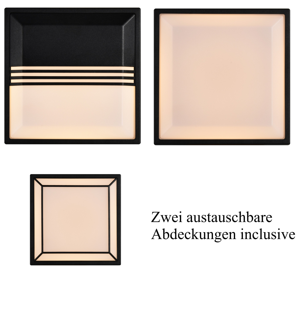 Dänische LED Wandleuchte Oliver Nordlux schwarz IP54 Fassadenleuchte incl. austauschbare Abdeckungen