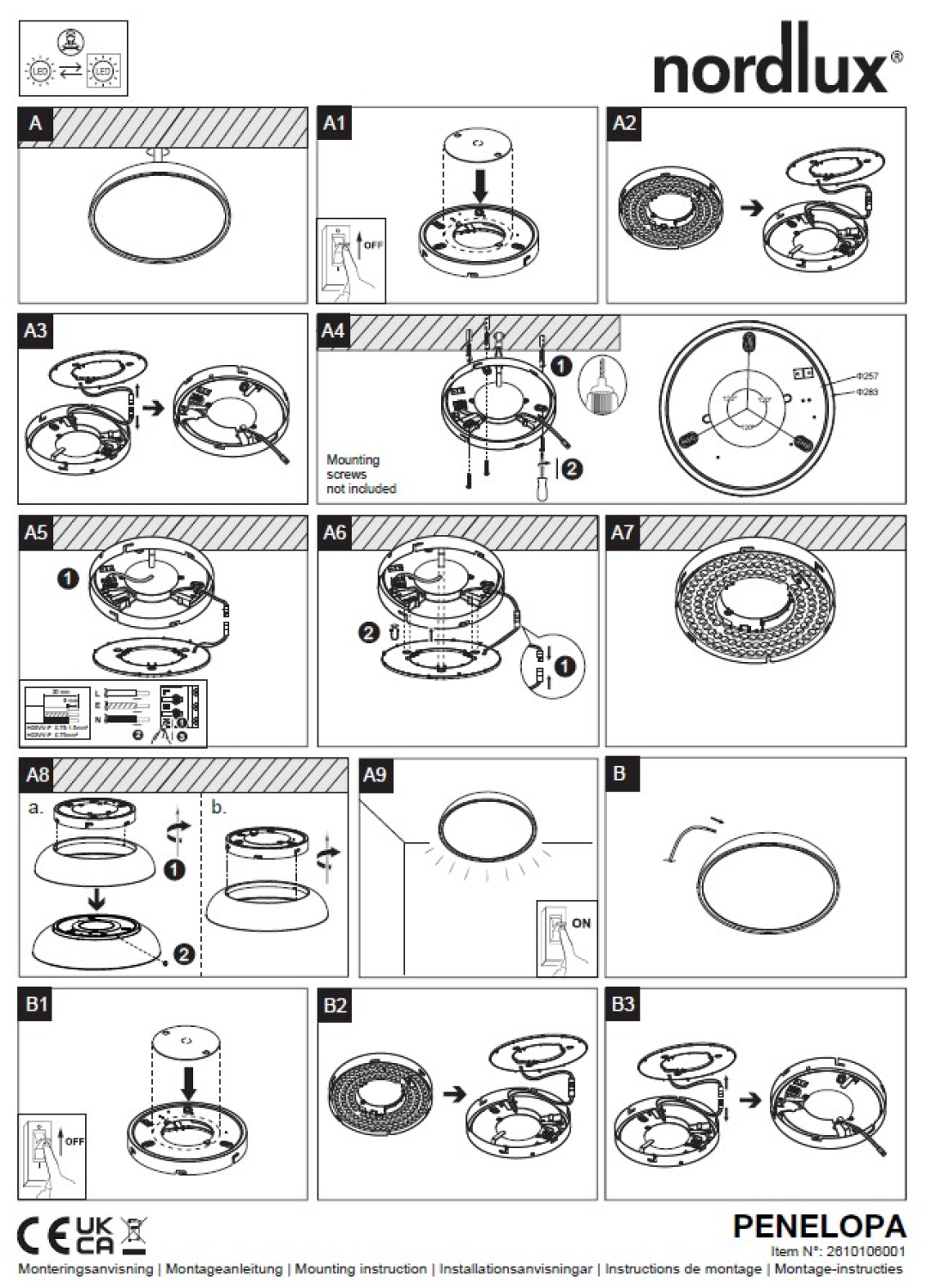 Nordlux LED Deckenleuchte Penelopa 42 weiss 24W 2400Lm