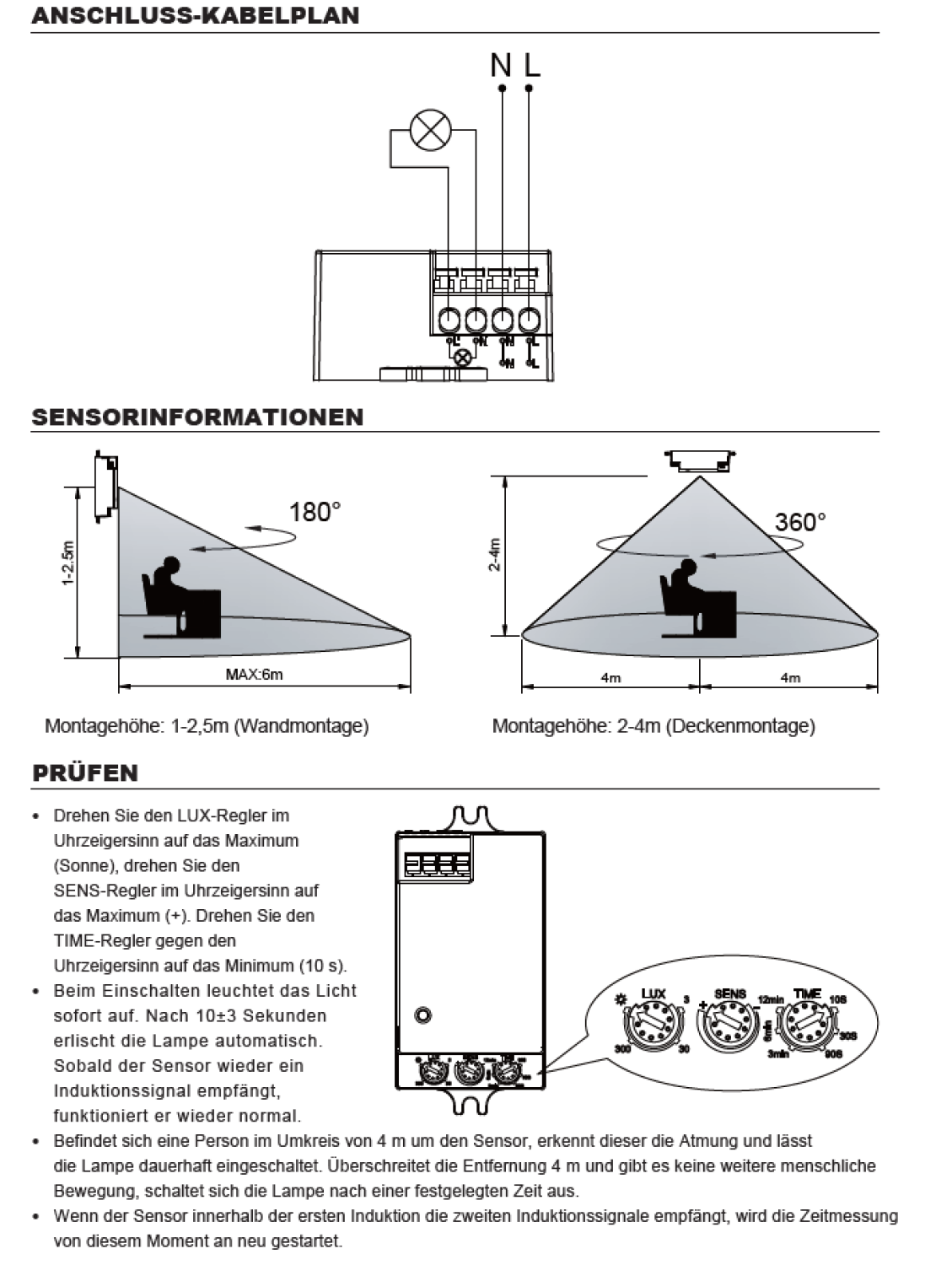 Bemko Mikrowellen Bewegungsmelder 360° Rechteckig IP20 B54-SES77WH