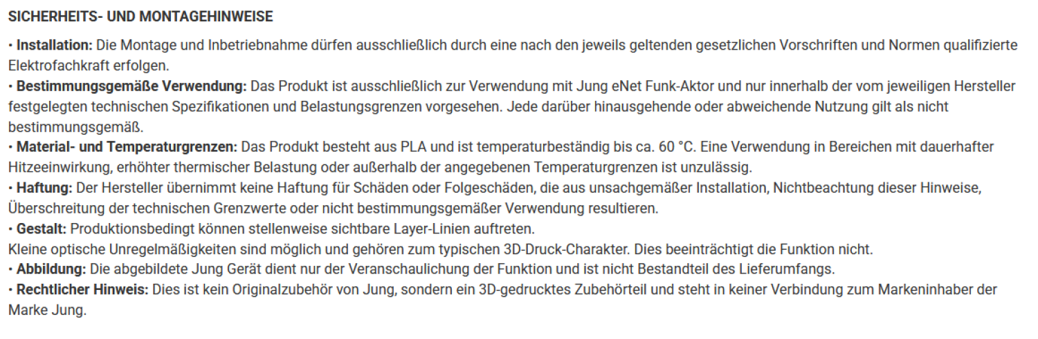 SOIXX Hutschienenhalter für Jung eNet Funk Aktor DIN Rail 35 mm