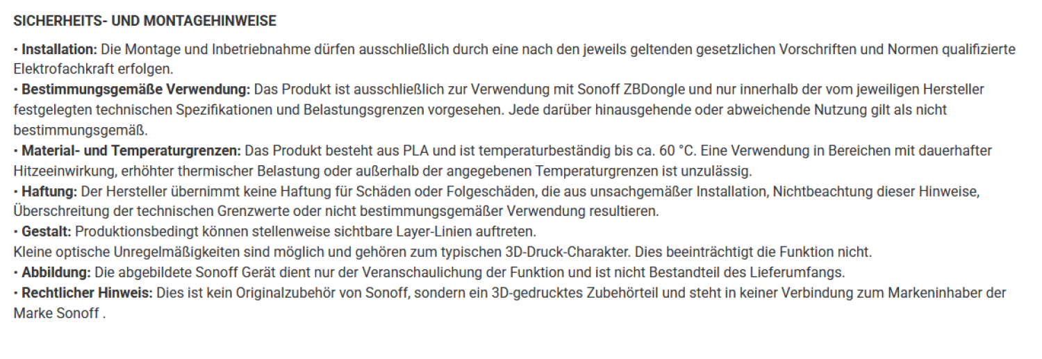 SOIXX Wandhalterung SFW-ZBDW-062 für Sonoff ZBDongle Zigbee Gateway weiss
