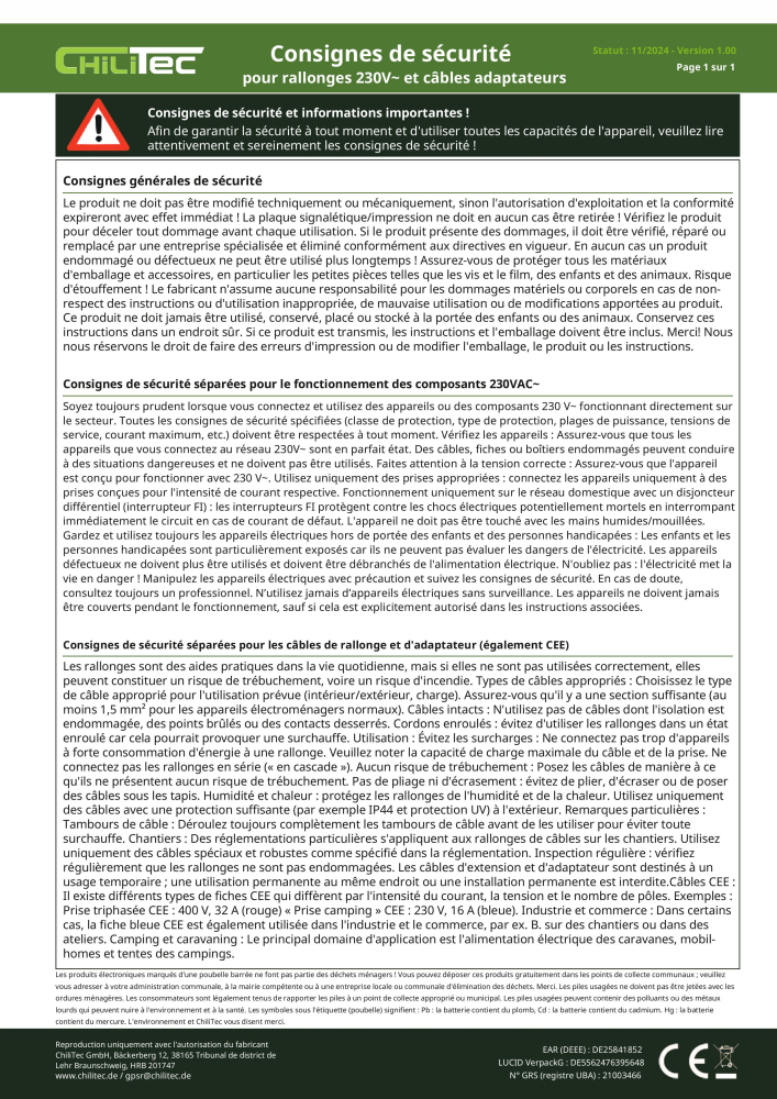 CEE Verlängerungskabel 15m für Wohnwagen, Camping mit Winkelkupplung 23259