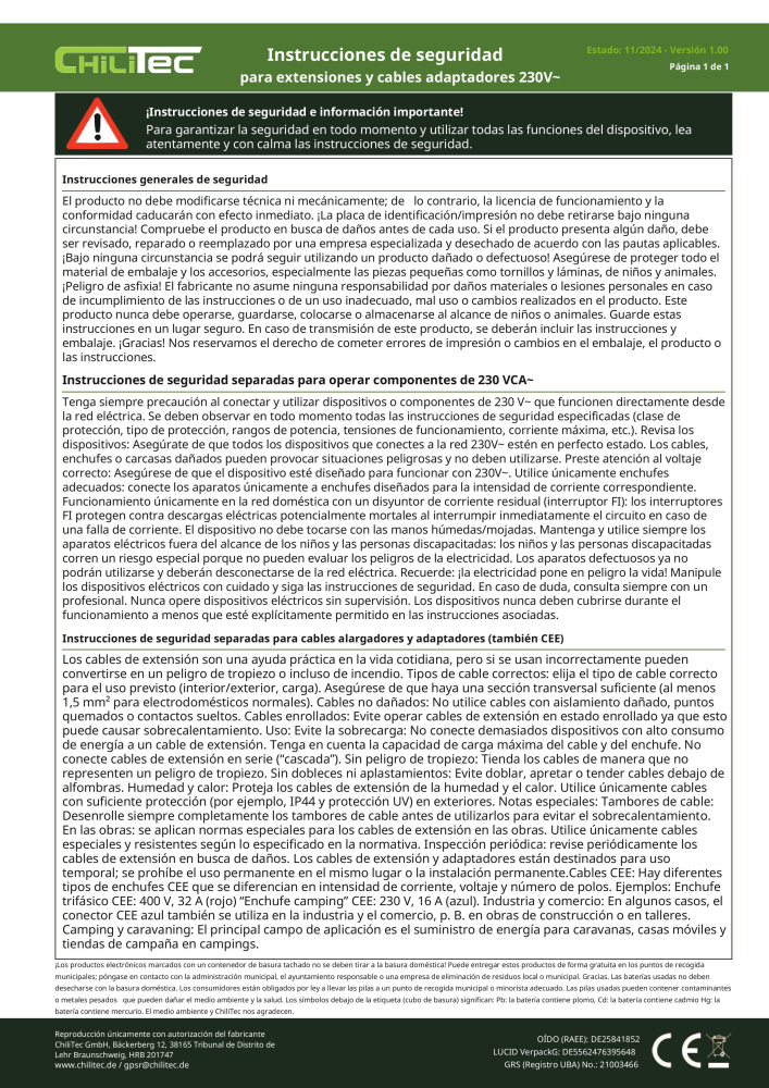 CEE Verlängerungskabel 15m für Wohnwagen, Camping mit Winkelkupplung 23259