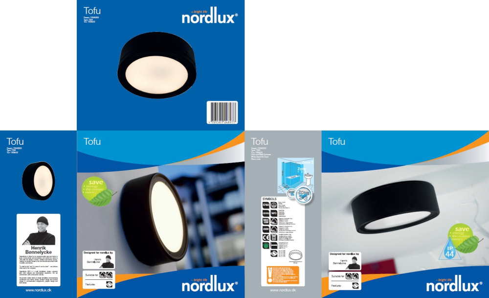 Decken- und Wandleuchte Tofu 20 Nordlux schwarz IP44 ohne Leuchtmittel