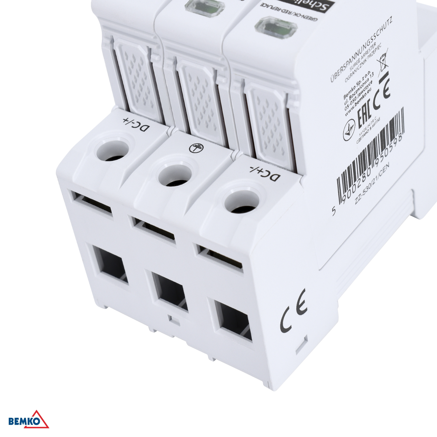 Schelinger Überspannungsschutz 3P 8kA DC 1200V Typ T1+T2 (B+C) A53-SPD-MOV-DC-3P-T1T2