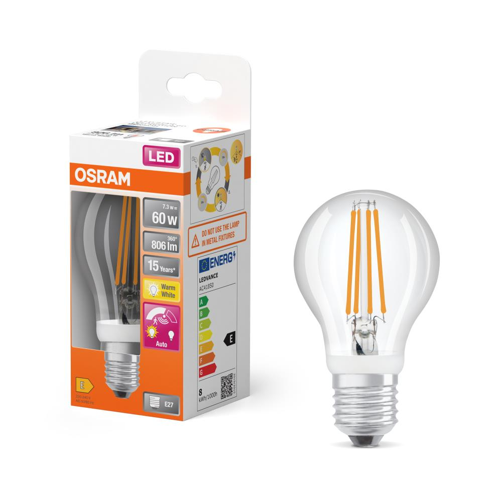 Osram STAR MOTION SENSOR FILAMENT LED Lampe E27 7,3W 2700K 806Lm