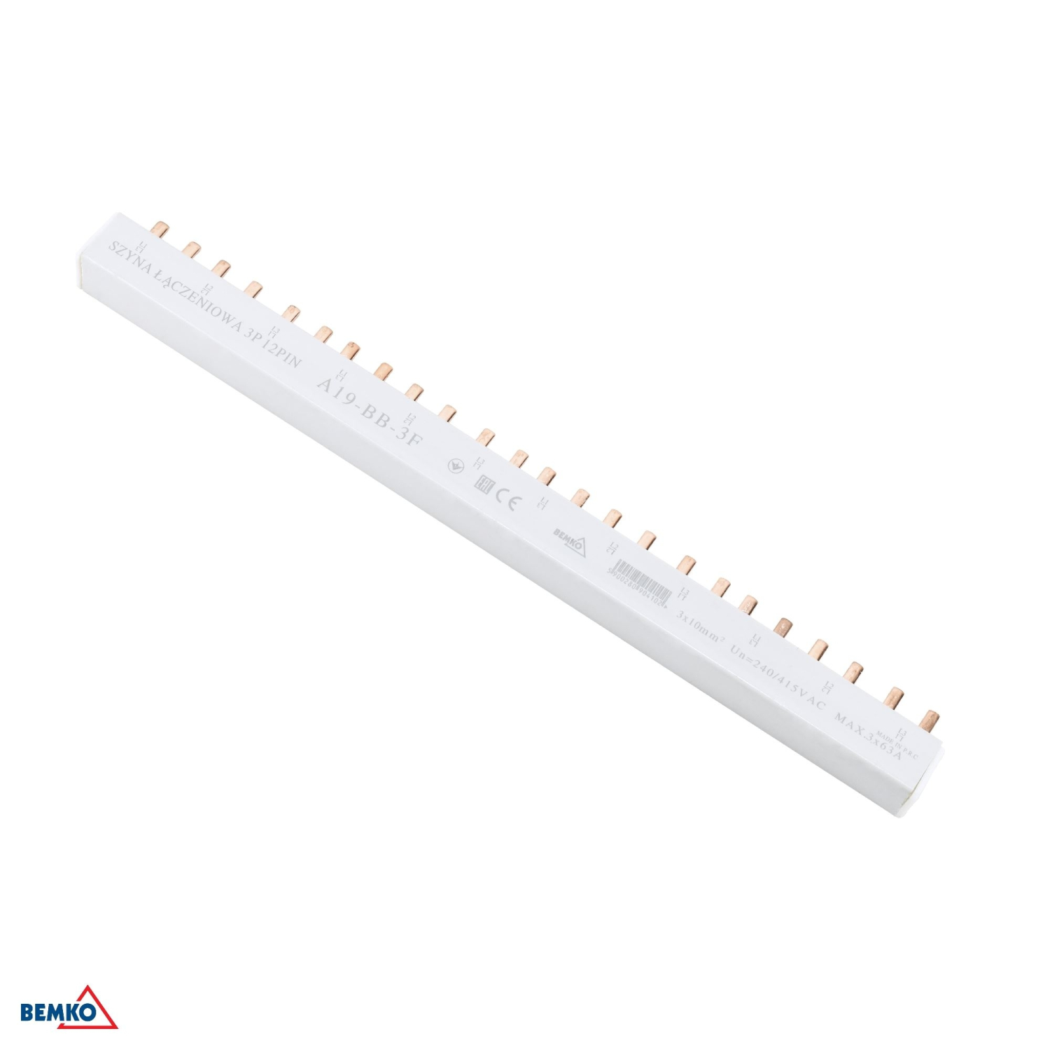 Schelinger Phasenschiene 3F TYP-U 10MM2 12 MOD. Anschlussschiene A19-BB-3F
