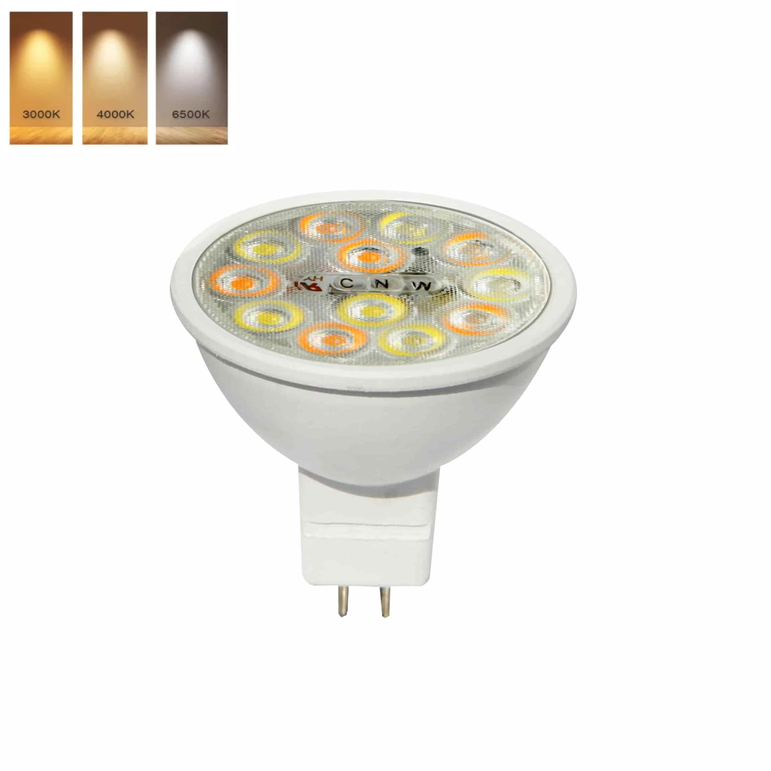 Bioledex LED Lampe MR16 12VDC CCT 3000K/4000K/6500K 6W 550Lm S16-CCT1-969
