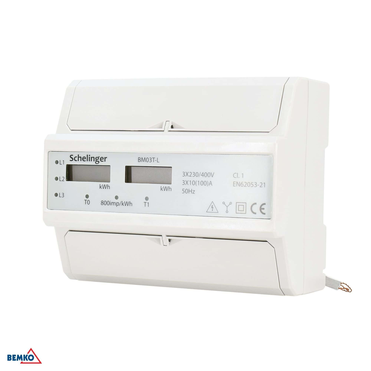 Schelinger Stromzähler 3-Phasen 10(100)A elektronisch IP51 Energiezähler Zweitarif A30-BM03T-L