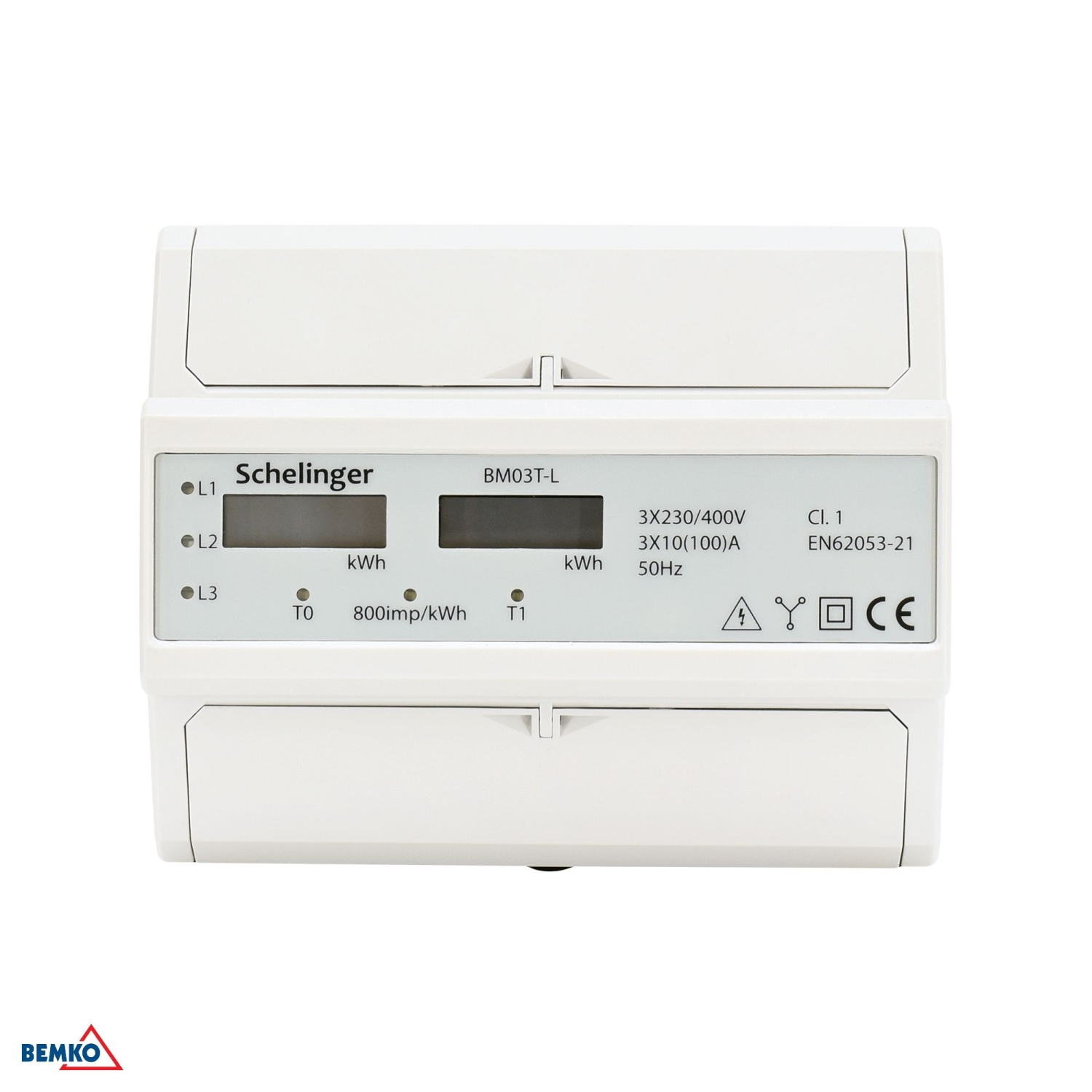 Schelinger Stromzähler 3-Phasen 10(100)A elektronisch IP51 Energiezähler Zweitarif A30-BM03T-L