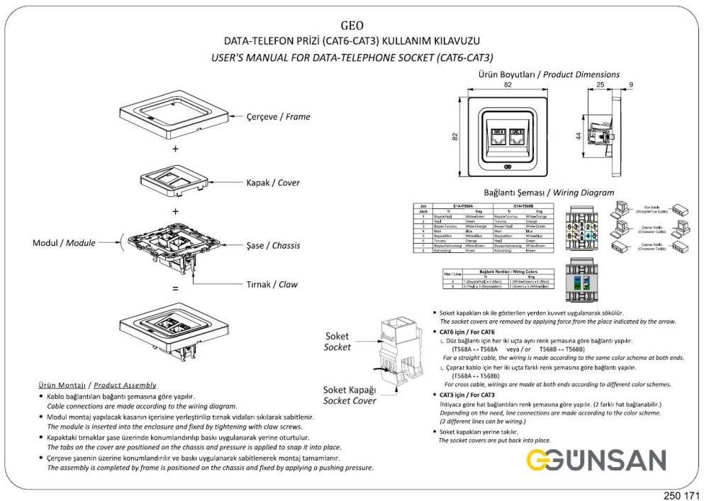 2-fach CAT6 Datenbuchse Visage Gunsan dunkelsilber Netzwerk Unterputz