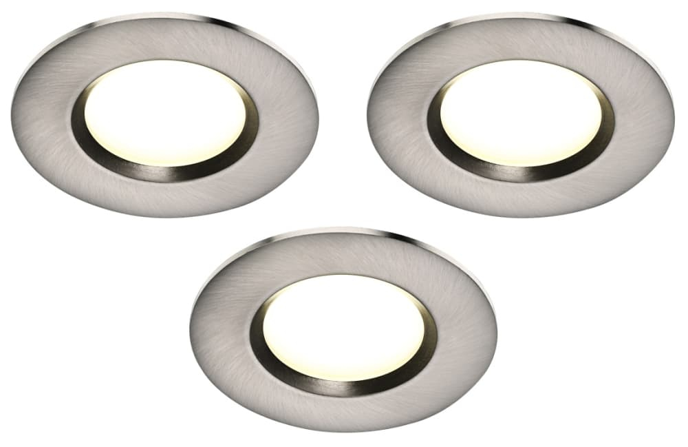 Clarkson 3er Set Round IP65 LED Einbaustrahler Nordlux Geb. Stahl warmweiss 2700K 3x4,8W 47590132
