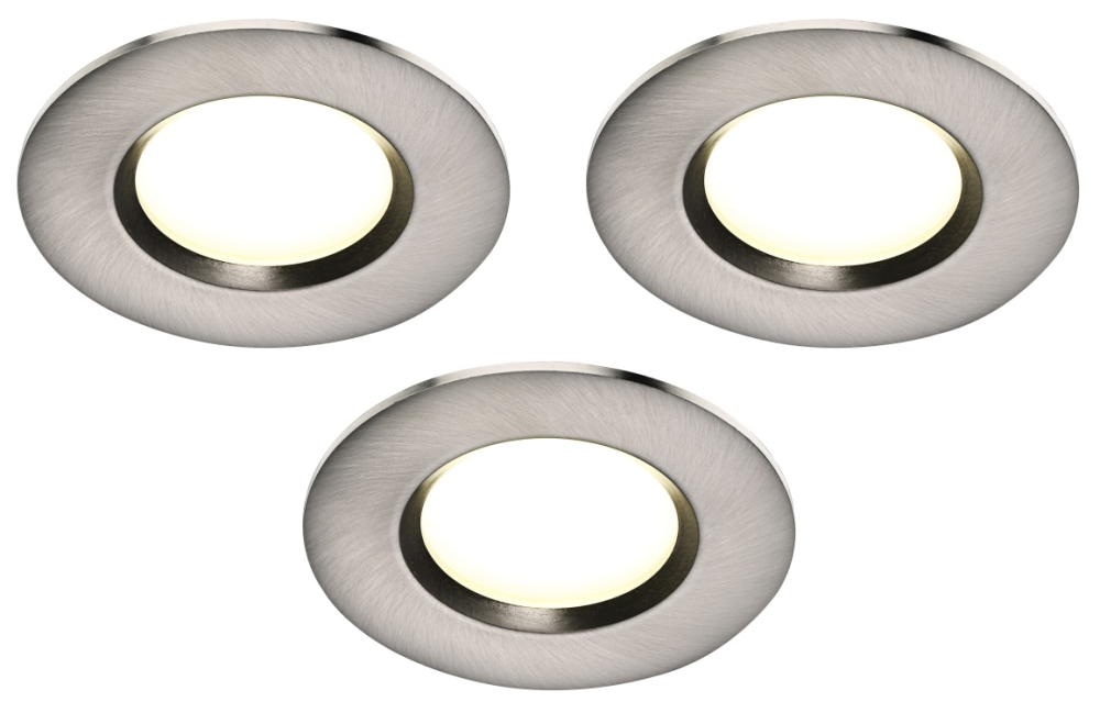 Clarkson 3er Set Round IP65 LED Einbaustrahler Nordlux Geb. Stahl warmweiss 2700K 3x4,8W 47590132