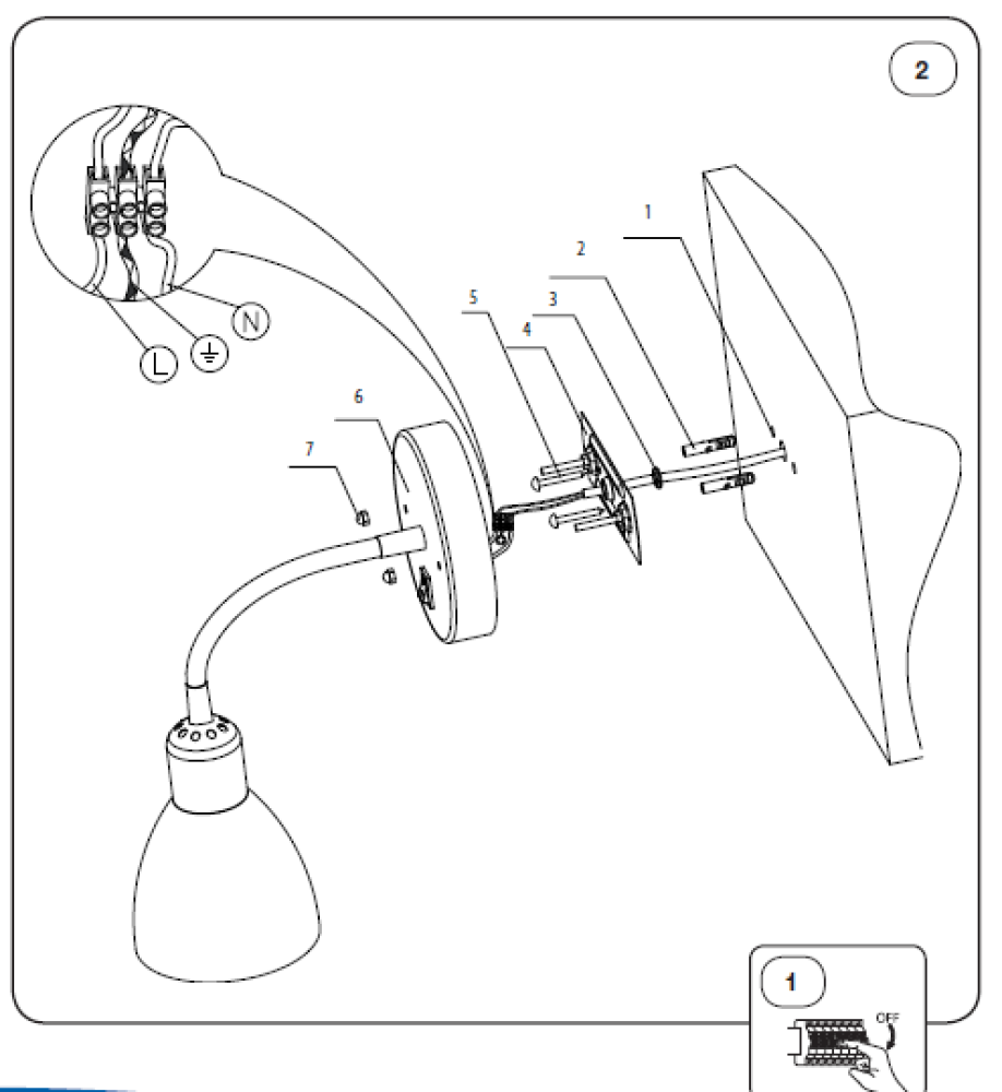 Wandleuchte Cyclone Nordlux weiss Flexarm E14 Wandbeleuchtung