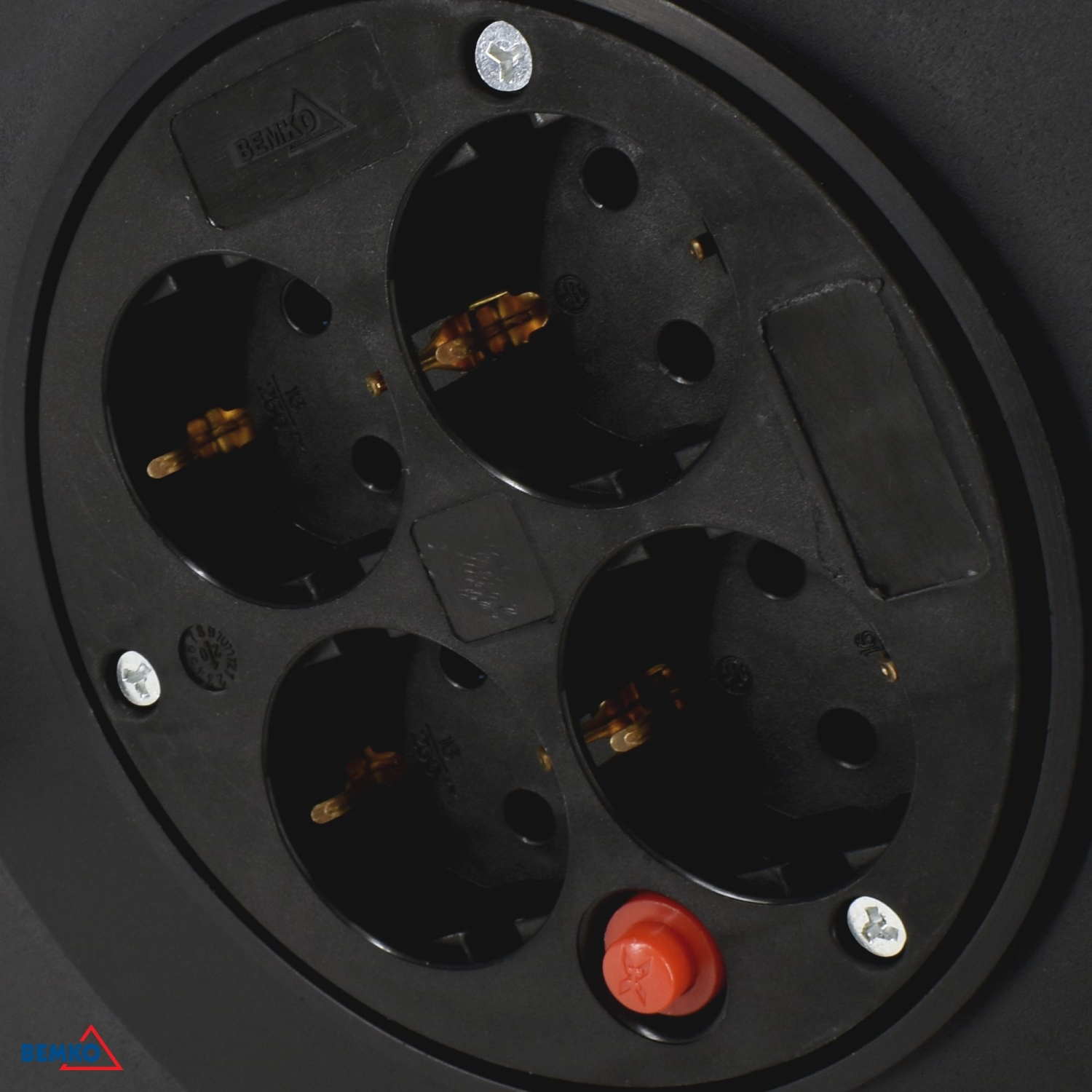Bemko Kabeltrommel mit 4 Steckdosen mit +""0"" 15m 3x1,5mm2" B16-DG-4ZRS05-15