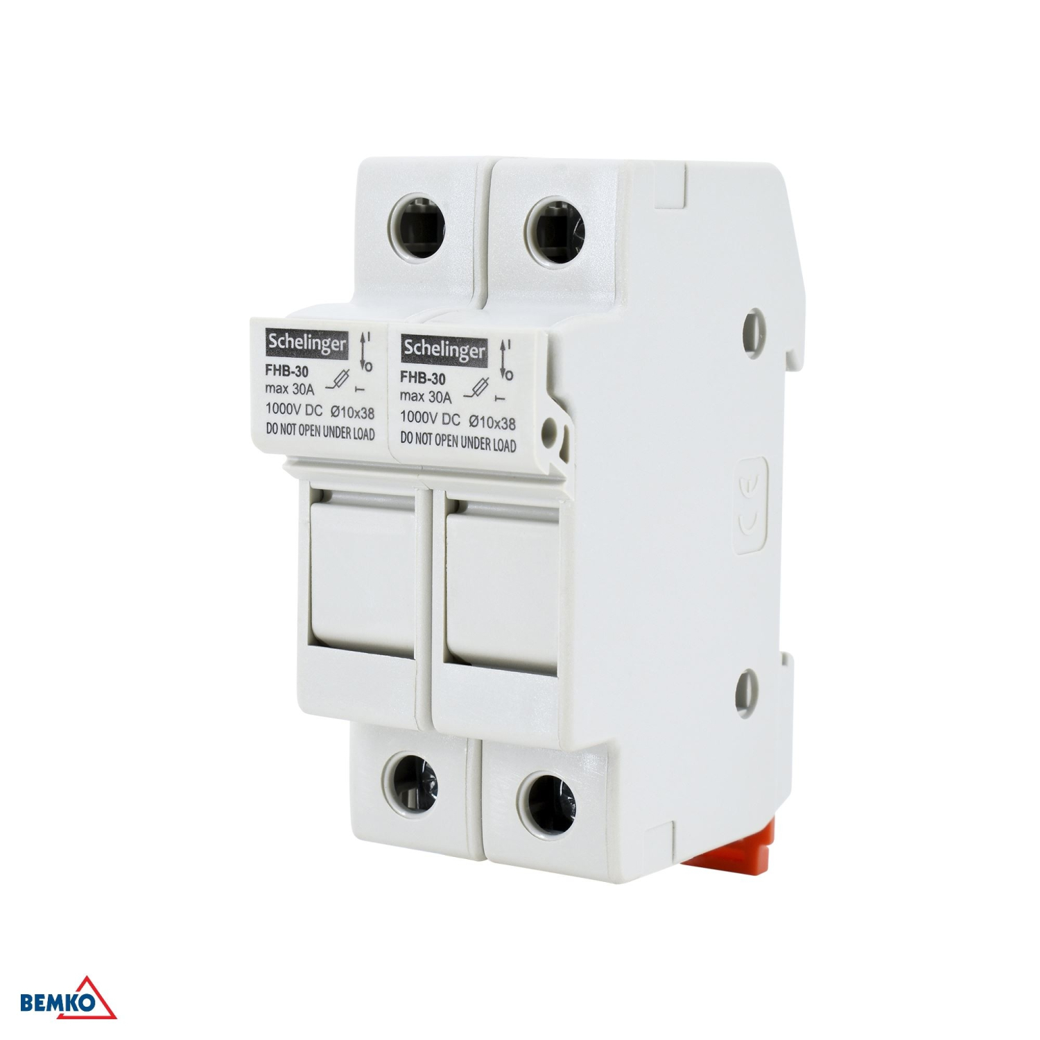 Schelinger Sicherungshalter 2-Polig Fuse Base für 2x Einsätze 10x38 1000V DC max. 32A A13-FHB-2P-DC1000-32