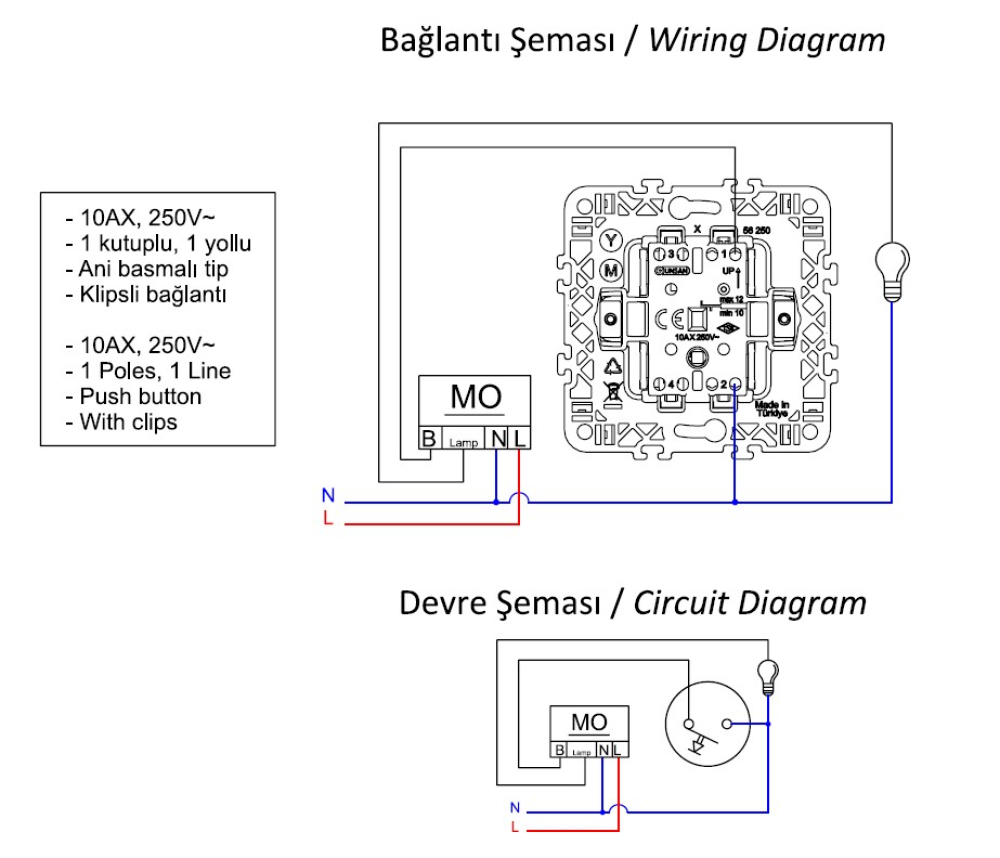 Taster Visage Gunsan dunkelsilber Taste mit Lichtsymbol