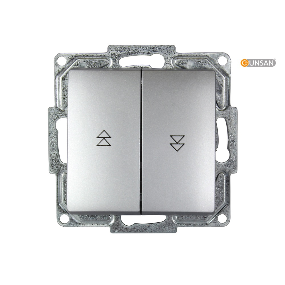 Gunsan Visage + MODERNA Modul Jalousietaster Rolladentaster Unterputz Silber Taster