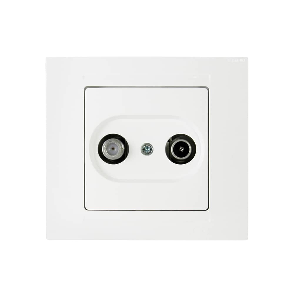 Durchgangsdose Gunsan Moderna Sat TV Weiss 01291100100317