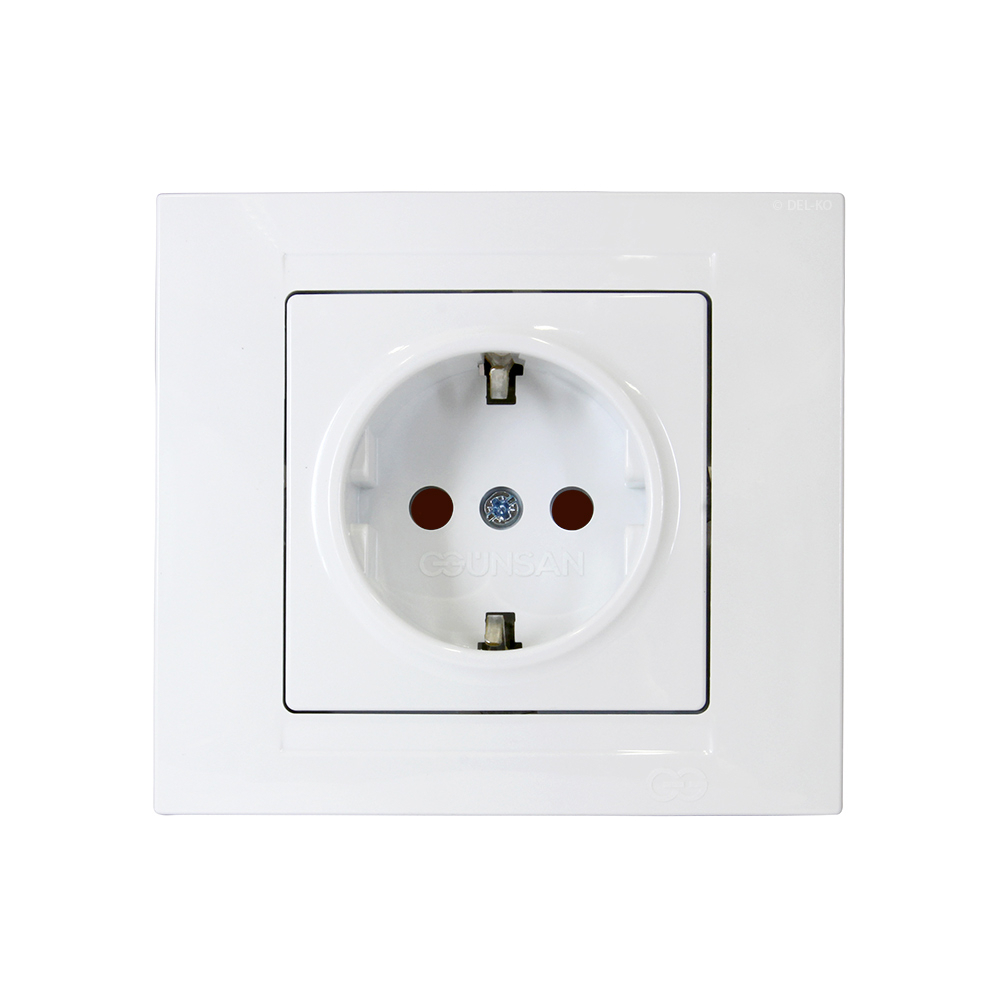 Gunsan Moderna Steckdose Unterputz Weiss mit erhöhtem Berührungsschutz Unterputzsteckdose